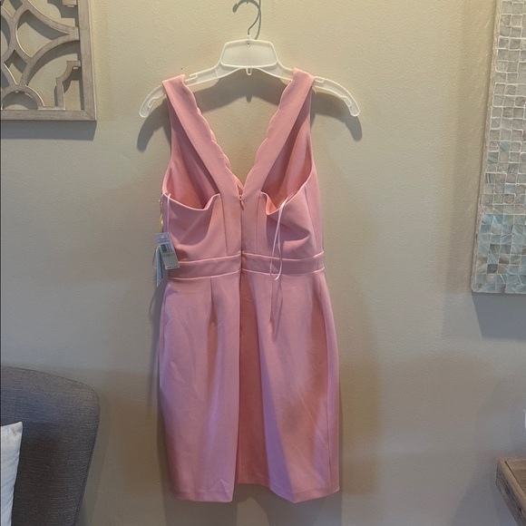 CeCe Pink Scallop V-Neck Mini Sheath Dress - Picture 5 of 6